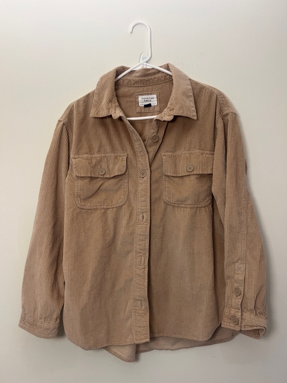 American Eagle Light Tan Corduroy Collar Jacket